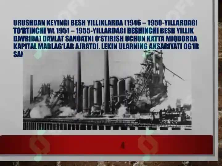 O‘zbekistonda sanoatning bir tomonlama rivojlanishi 4
