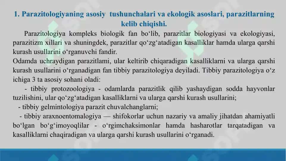 Tibbiyot parazitologiyasi.  Tibbiyot protozoologiyasi. Taqdimot 14 sahifa. 2
