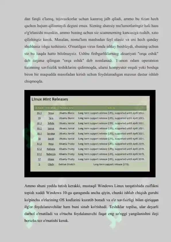 LINUX YADROSINI TARQATISHNING AFZALLIKLARI VA KAMCHILIKLARI 6