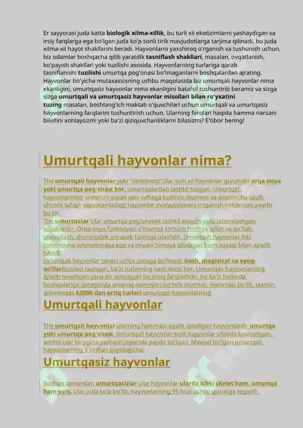 Umurtqali va umurtqasiz hayvonlar 3