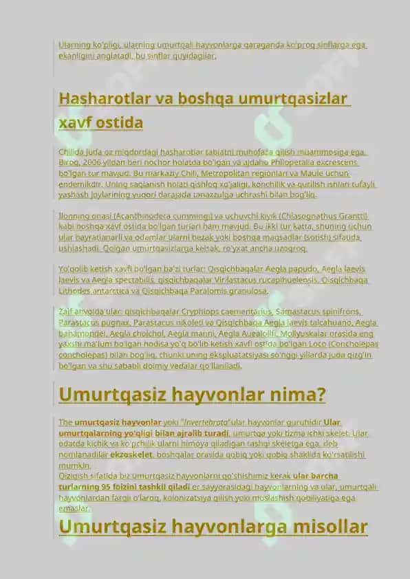 Umurtqali va umurtqasiz hayvonlar 4