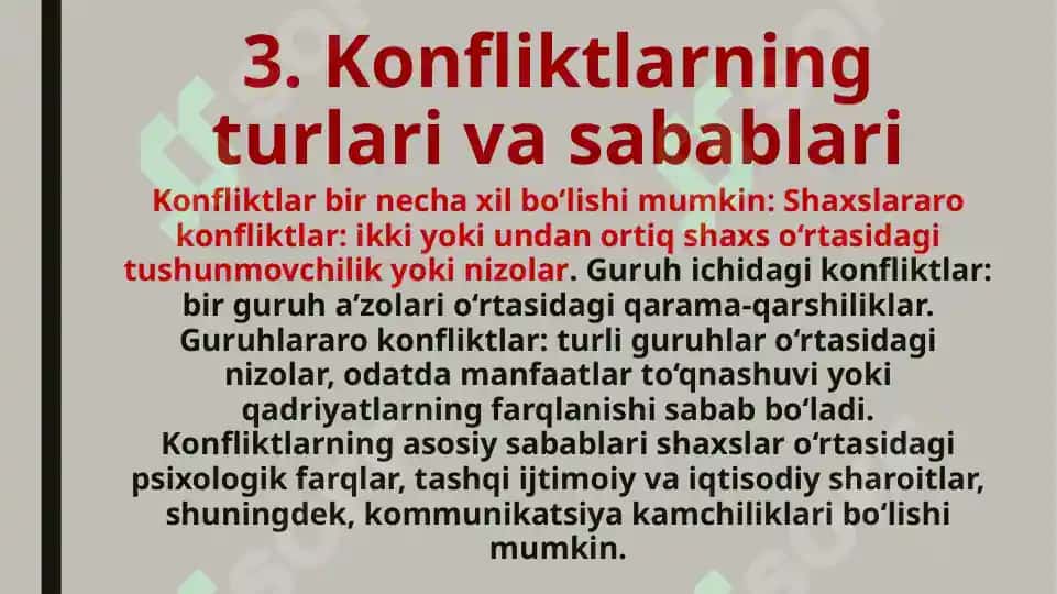 Konfliktlar bilan ishlashning psixologik an’analari 8