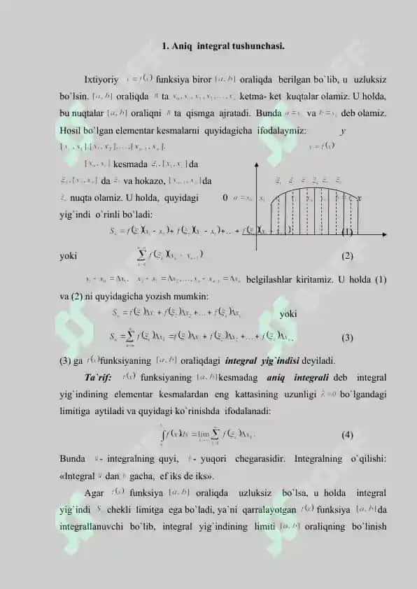 Funksiya aniq  integralini hisoblash. Referat 22 bet. 3