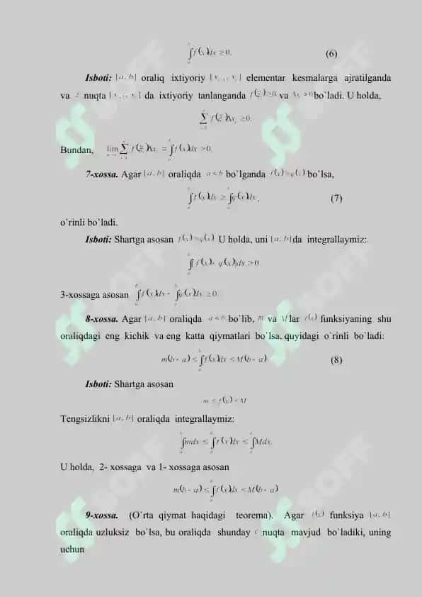 Funksiya aniq  integralini hisoblash. Referat 22 bet. 6
