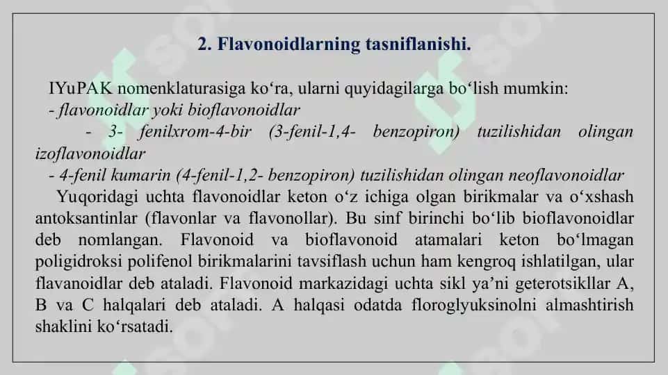 Tarkibida flavonoidlar saqlagan preparatlar va ularning turlari. 9 sahifa. 4