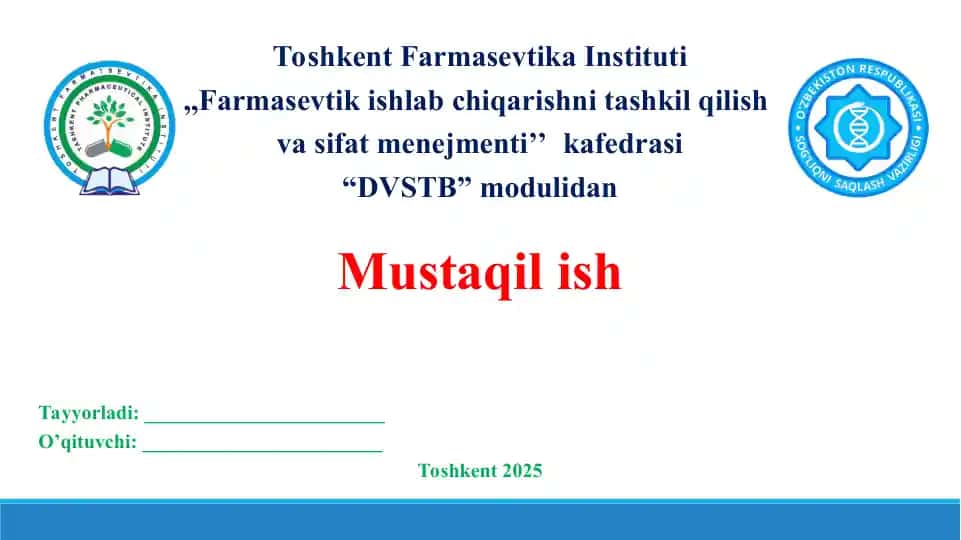Sinov laboratoriyalarida sifatni ta’minlash. Taqdimot 16 bet.