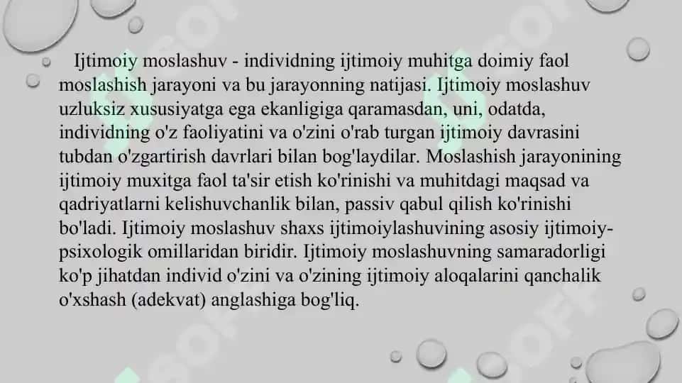17. Moslashuv samaradorligi. Kasalliklarning ekologik jihatlari. Taqdimot 10 bet. 4