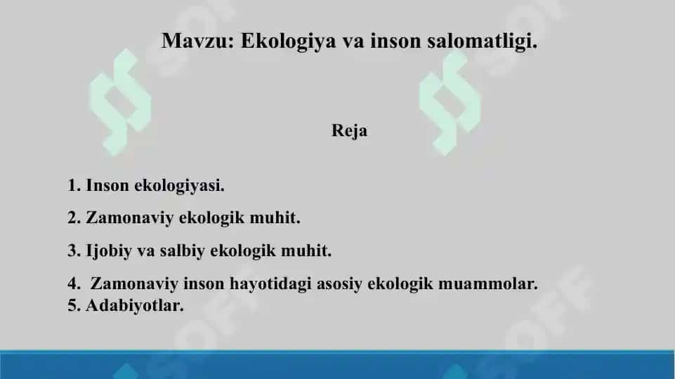 18. Ekologiya va inson salomatligi 2. Taqdimot 12 bet. 2