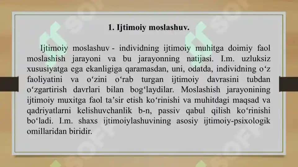 21. Ijtimoiy moslashuv stress muammolari. Taqdimot 9 bet. 3