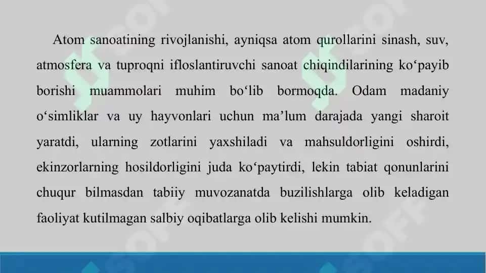 23. Antropogen ekotizimlar shahar (urban) ekotizimlar. Taqdimot 10 bet. 4