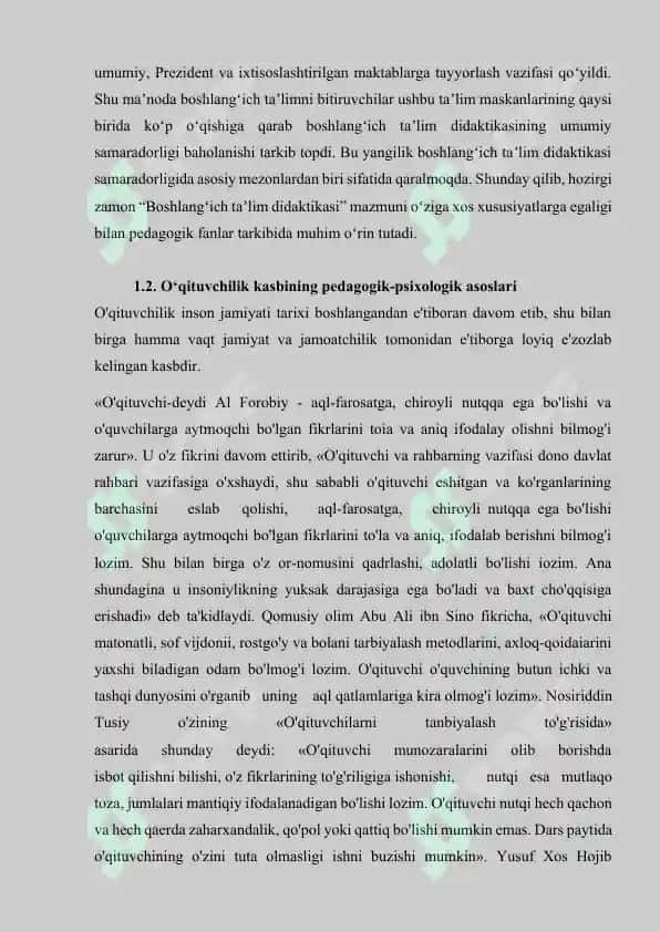 Boshlang‘ich sinf o‘qituvchisi sifatida o'qitishga kirish 8