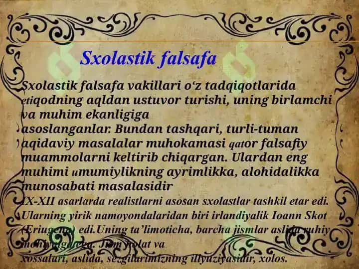 Falsafiy tafakkur taraqqiyotining bosqichlari g'arb falsafasi 8