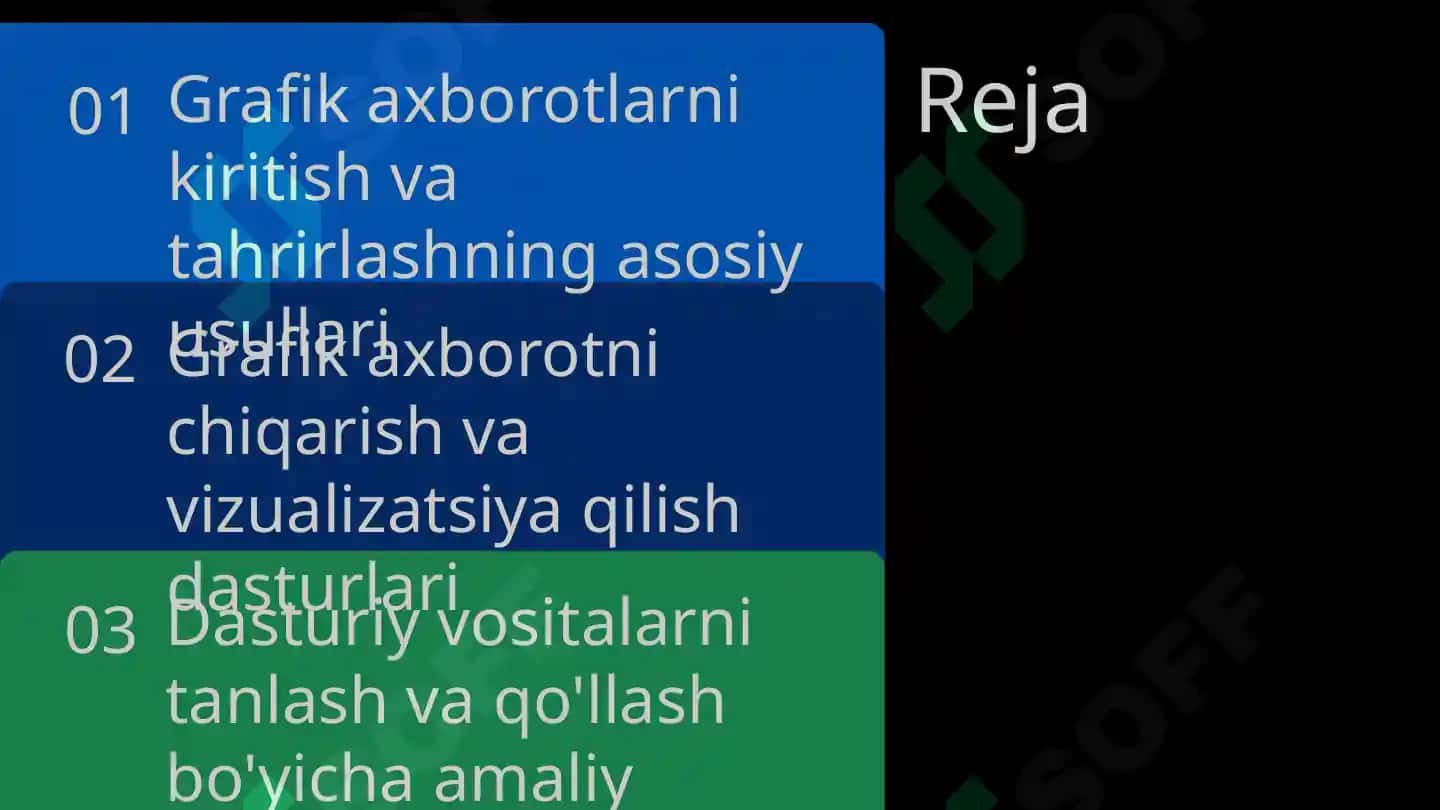 Grafik axborotlarni kiritish , tahrirlash va chiqarishning dasturiy vositalari 2