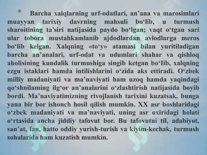 MILLIY URF-ODATLAR, AN’ANALAR, BAYRAMLARNING MAZMUN MOHIYATI VA TARBIYAVIY AHAMIYATI 4