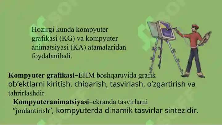 Kompyuter grafikasi turlari vektorli, rastrli, fraktal grafika 6