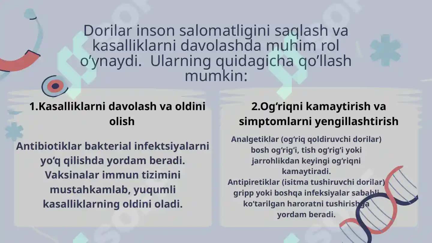 Dori-darmonlarning  qo’llanilishi 2