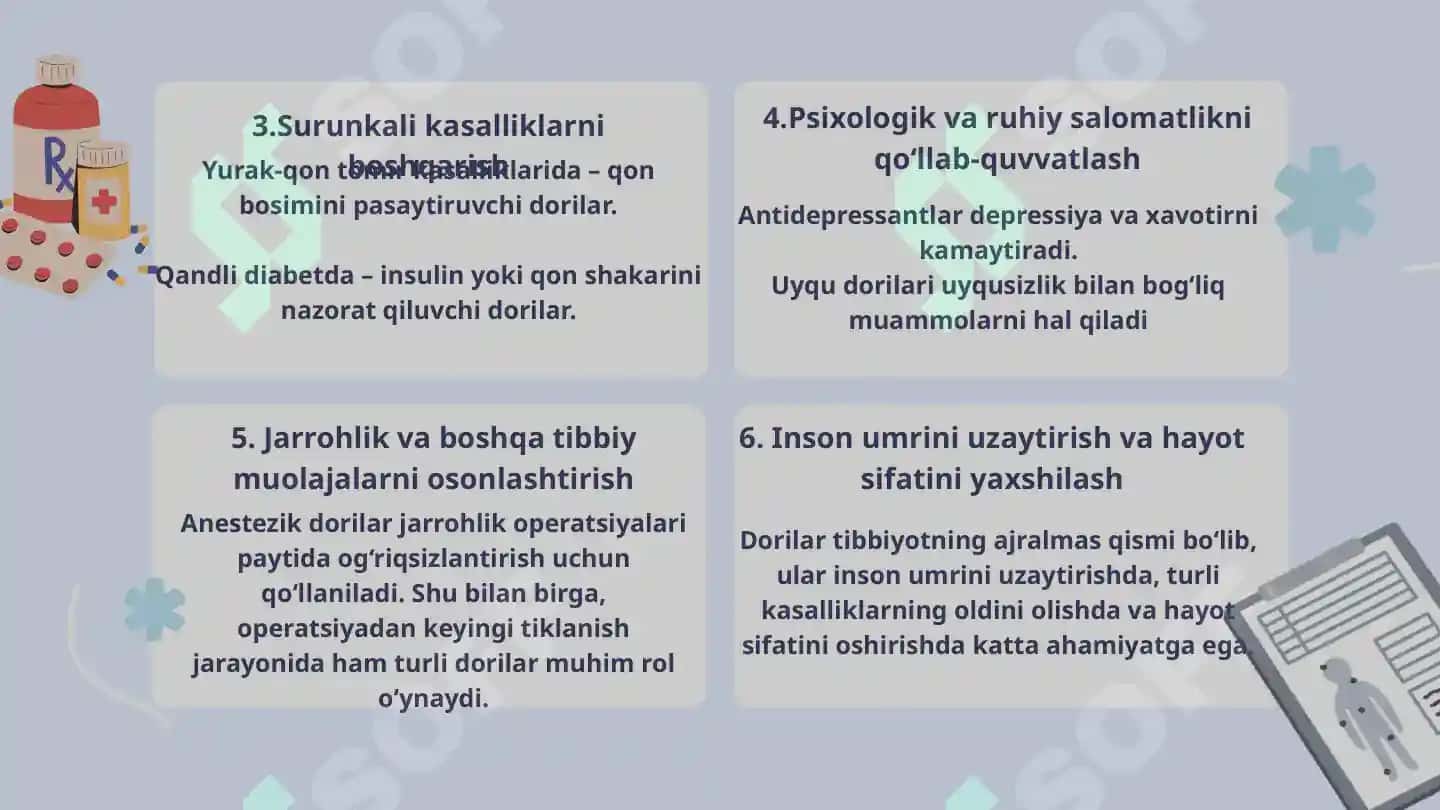 Dori-darmonlarning  qo’llanilishi 3