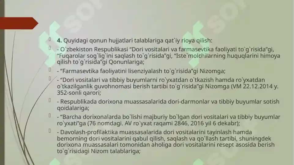 Dorixona sanitariya qoidalari 4