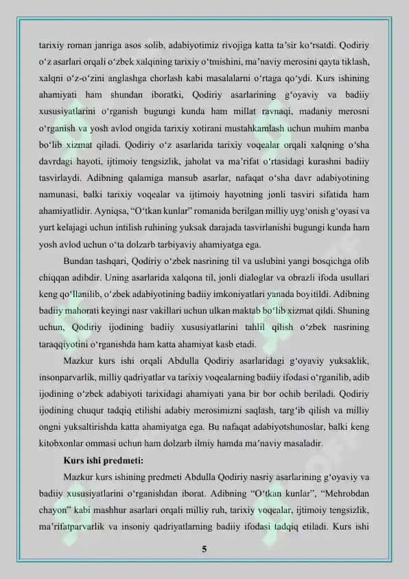 Abdulla Qodiriy nasriy asarlarining gʻoyaviy badiiy xususiyatlari 5