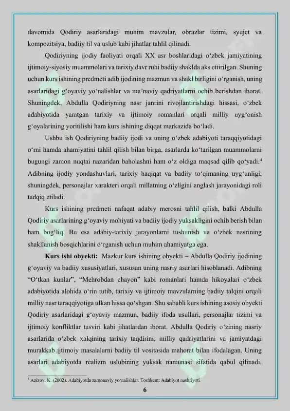 Abdulla Qodiriy nasriy asarlarining gʻoyaviy badiiy xususiyatlari 6