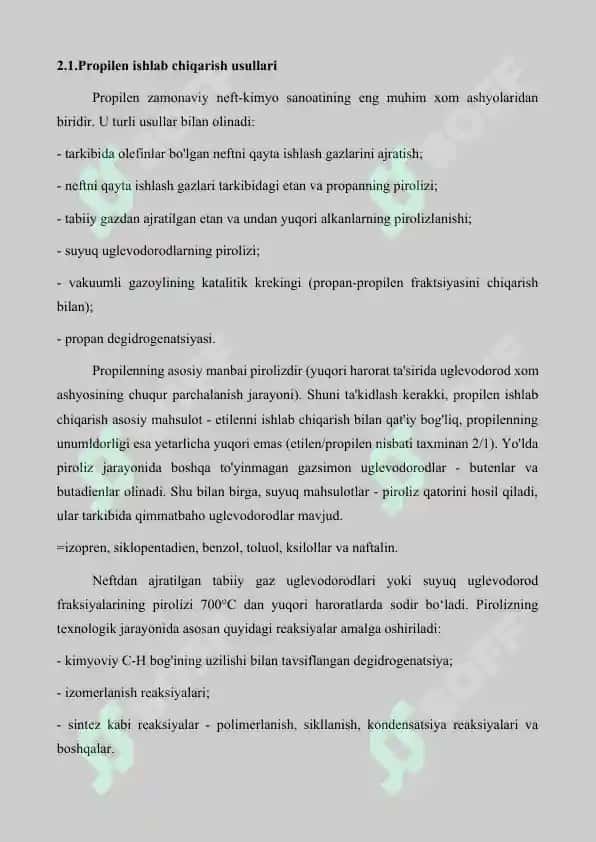 PROPİLEN İSHLAB CHİQARİSH TEXNOLOGİYASİ 6