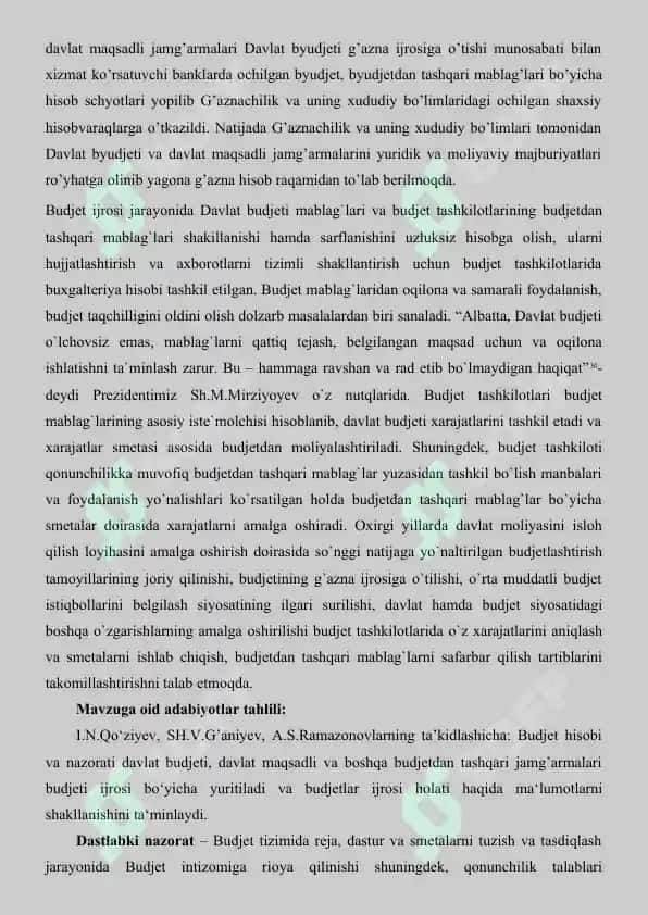 Byudjet tashkilotlarida byudjetdan tashqari mablag’lar bo’yicha 3
