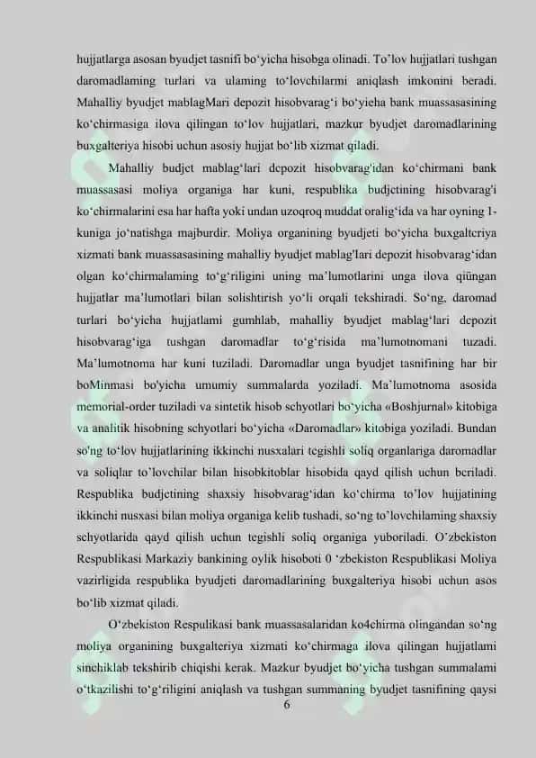BYUDJET TASNIFINING MOHIYATI, AHAMIYATI VA HOZIRGI ZAMON XUSUSIYATLARI 6