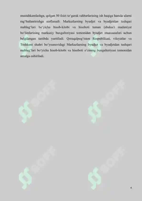 DAVLAT MADANIYAT MUASSASALARI XARAJATLARINI REJALASHTIRISH VA BYUDJETDAN MOLIYALASHTIRISH TARTIBI 4