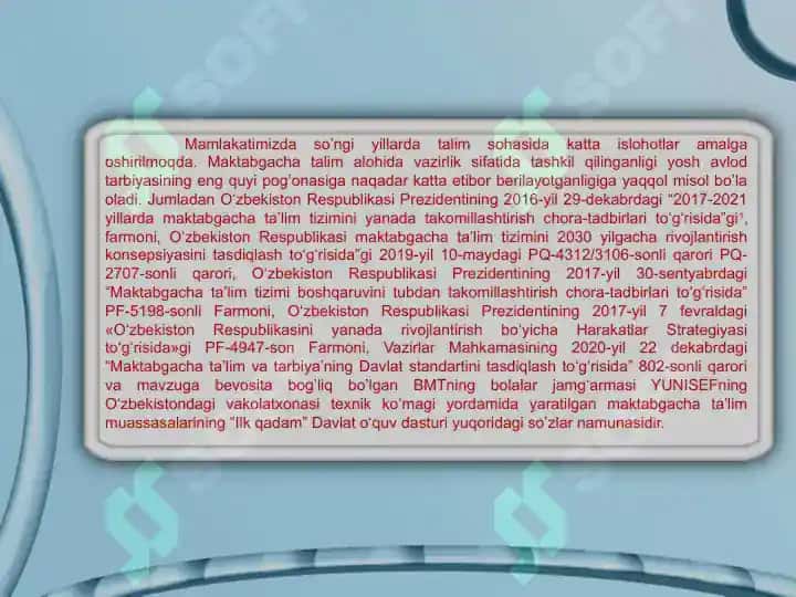 O'zbekiston respublikasining ilk va maktabgacha yoshdagi bolalar 2