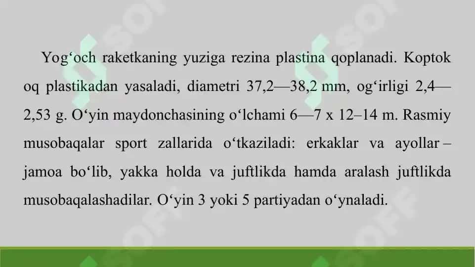9. O'zbekistonda Stol tennisining rivojlantirish tarixi va taniqli  sportchilar. Taqdimot, 10 bet. 4