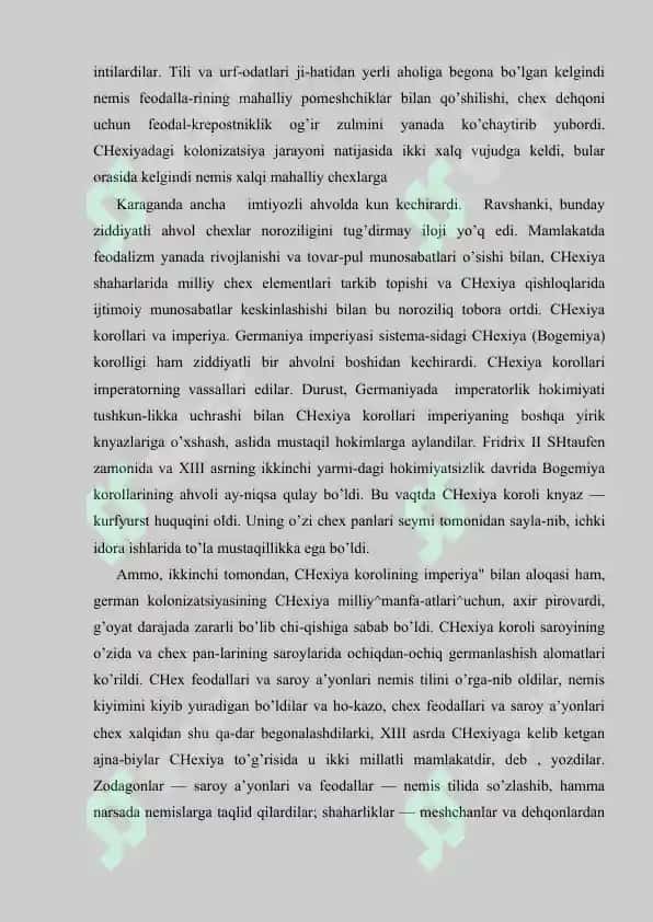 XII—XV asrlarda Chexiya.Guschilarning urushlari 5