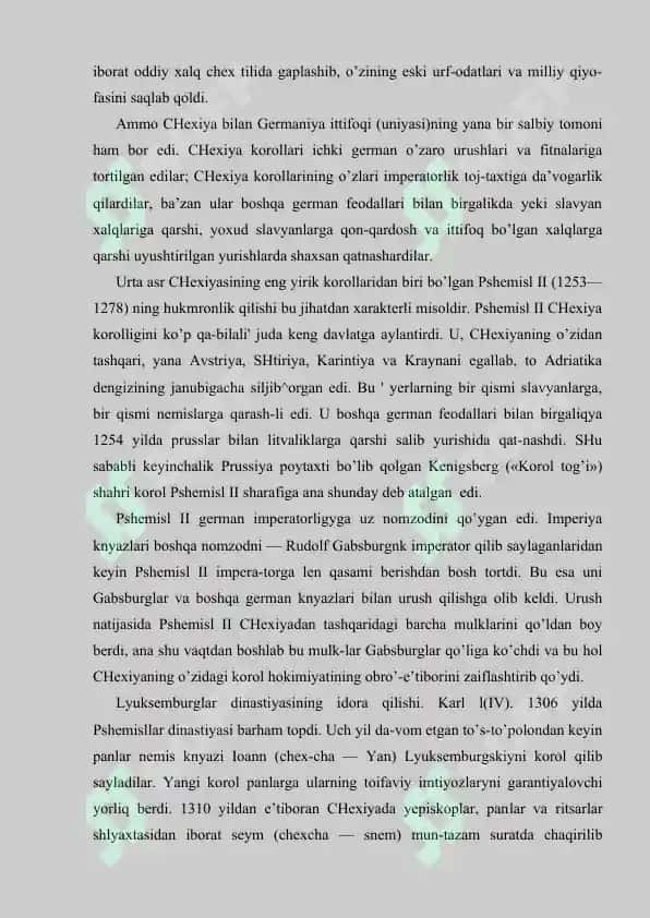 XII—XV asrlarda Chexiya.Guschilarning urushlari 6