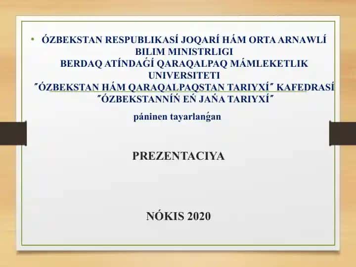 Sociallıq ózgerisler Prezentatsiyasi