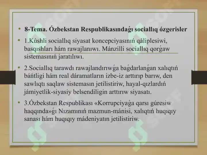 Sociallıq ózgerisler Prezentatsiyasi 2