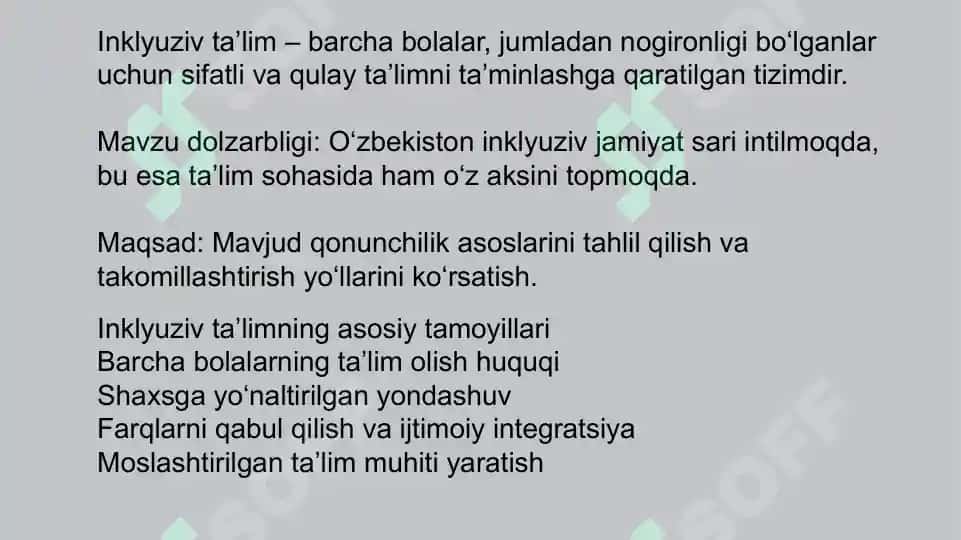 O'zbekistonda inklyuziv taʼlimning meyoriy huquqiy bazasini tahlil qilish 2