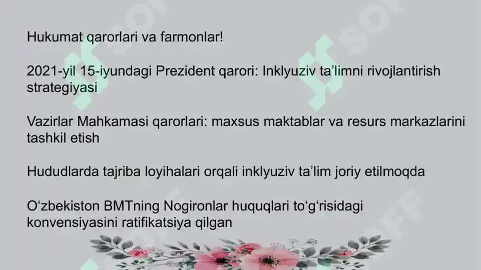 O'zbekistonda inklyuziv taʼlimning meyoriy huquqiy bazasini tahlil qilish 4