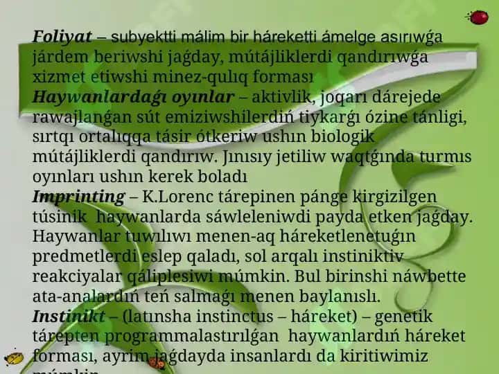 Haywanlar psixikalıq xizmetinin’ ulıwmalıq ta’repi 4