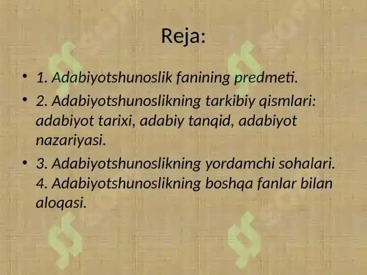 Adabiyotshunoslik fanining vazifalari va strukturasi 2