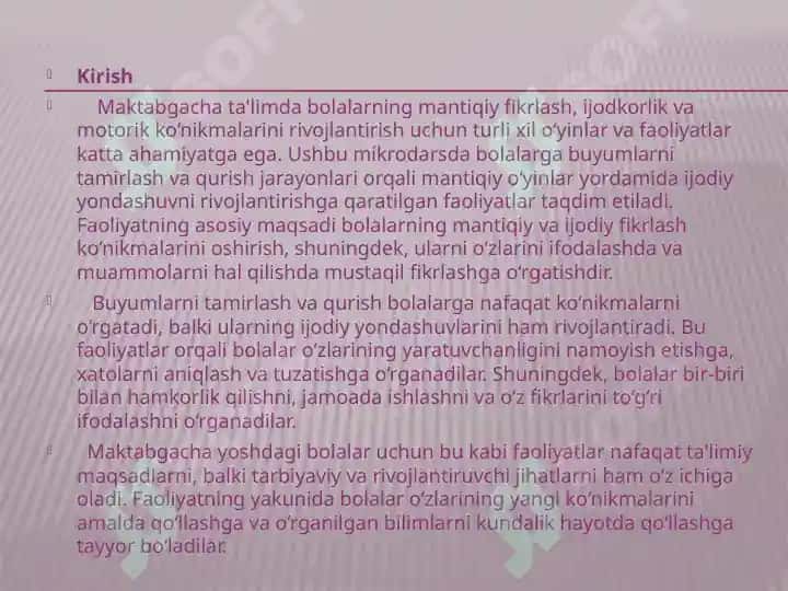 XATONI TOP MANTIQIY O’YINI ORQALARI BUYUMLARNI TA’MIRLASH 3