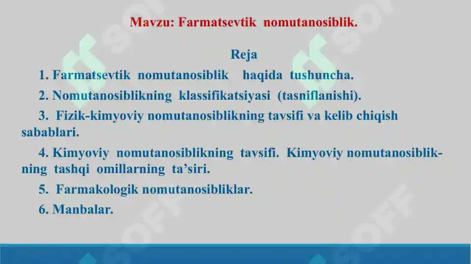 14. Farmatsevtik  nomutanosiblik. Taqdimot 15 bet. 2