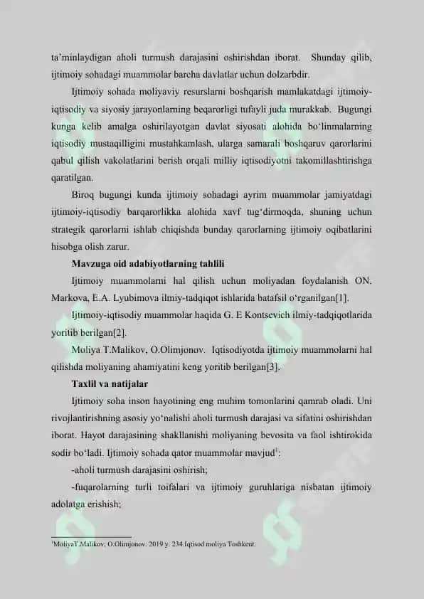 IJTIMOIY MUAMMOLARNI HAL QILISHDA MOLIYANING ROLI 2