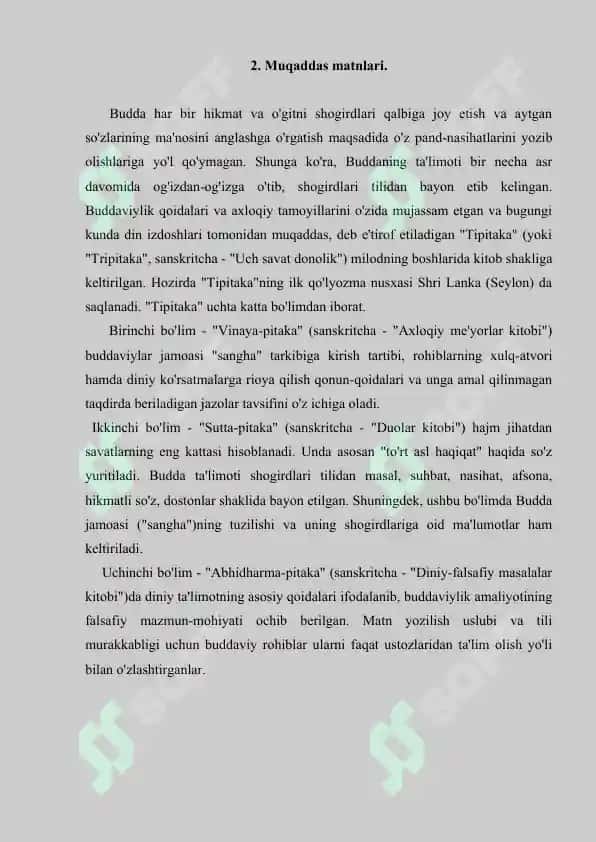 Buddaviylik dini tarixi va asosiy g'oyalari. Referat, 7 sahifa. 4