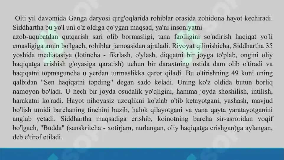 Buddaviylik dini tarixi va asosiy g'oyalari. Taqdimot 16 bet. 5