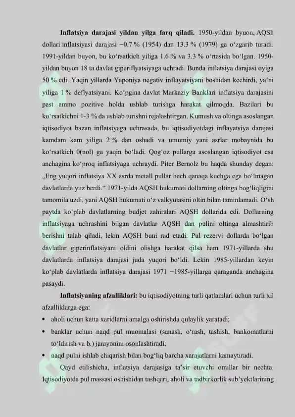 Inflyatsiya va uni bartaraf etishda xorijiy davlatlar tajribasi 7