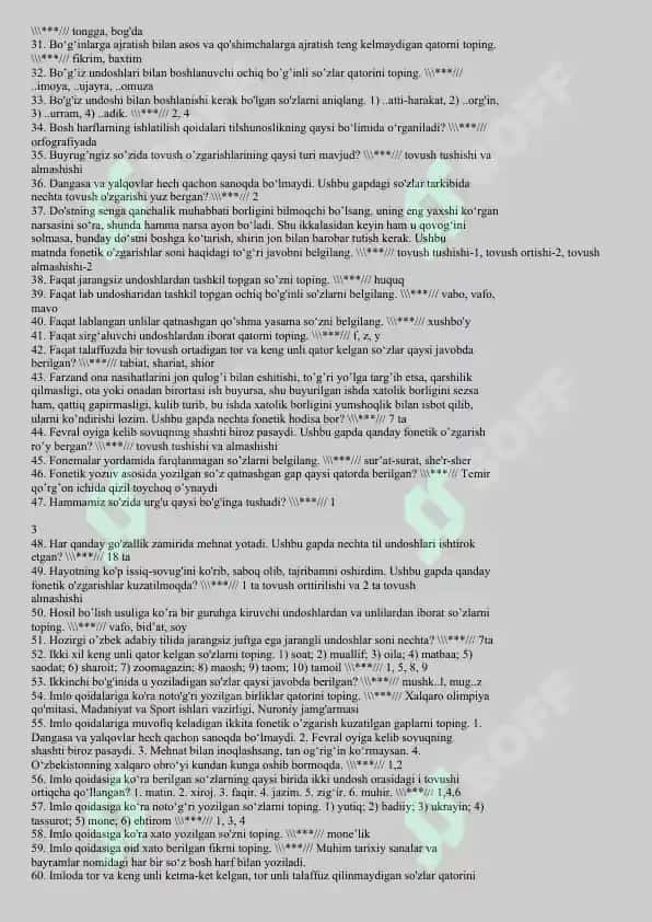 Fonologiya test savollari 2