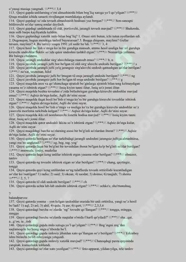 Fonologiya test savollari 5