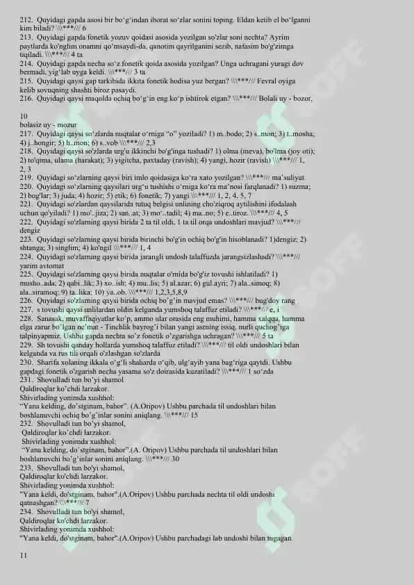 Fonologiya test savollari 8