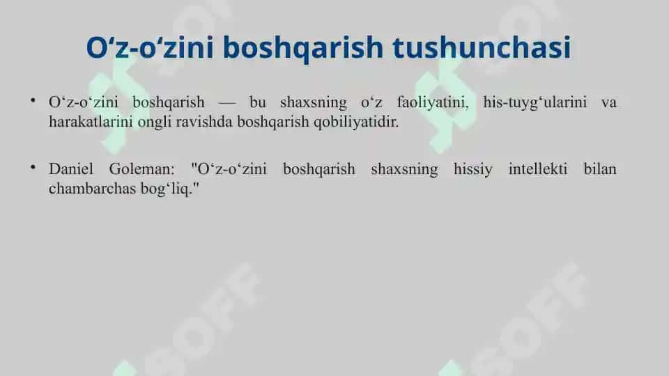 O‘z-o‘zini boshqarish faoliyat sifatida 3