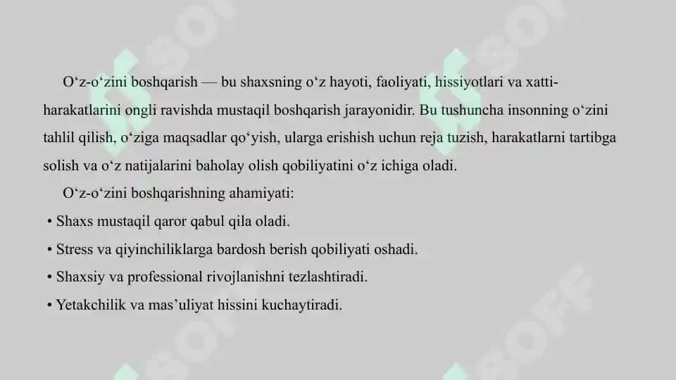 O‘z-o‘zini boshqarish faoliyat sifatida 4