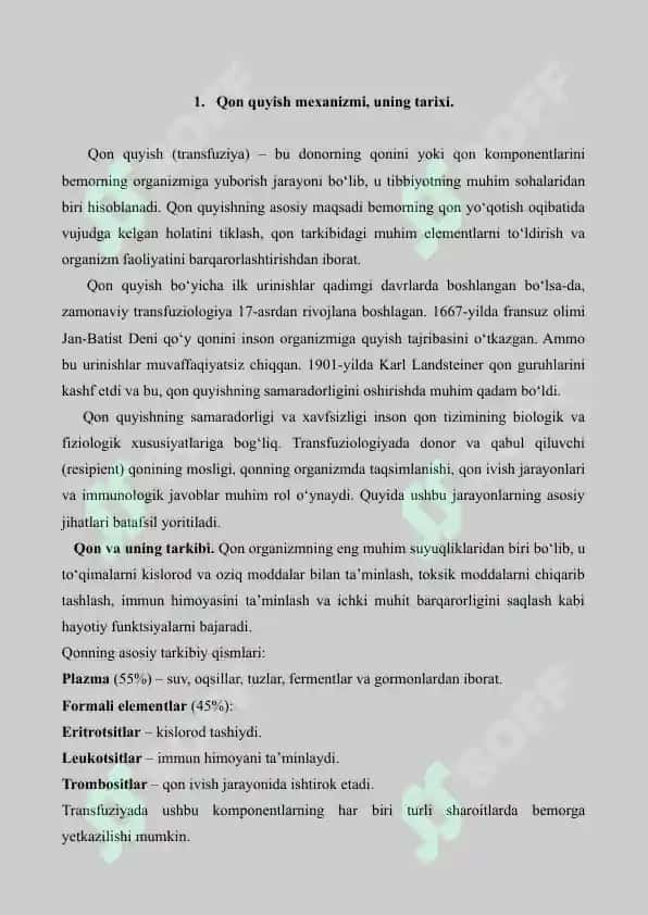 6. Qon quyish mexanizmi. Referat 6 bet. 2
